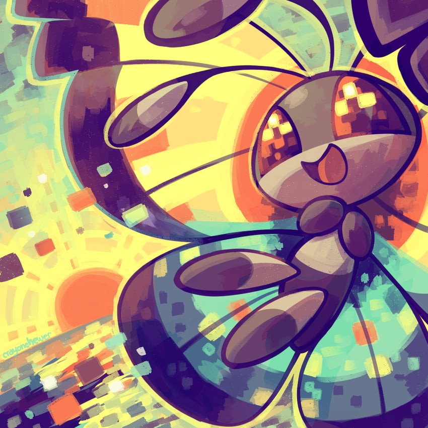 vivillon (pokemon) drawn by crayonchewer and crazyhorsie