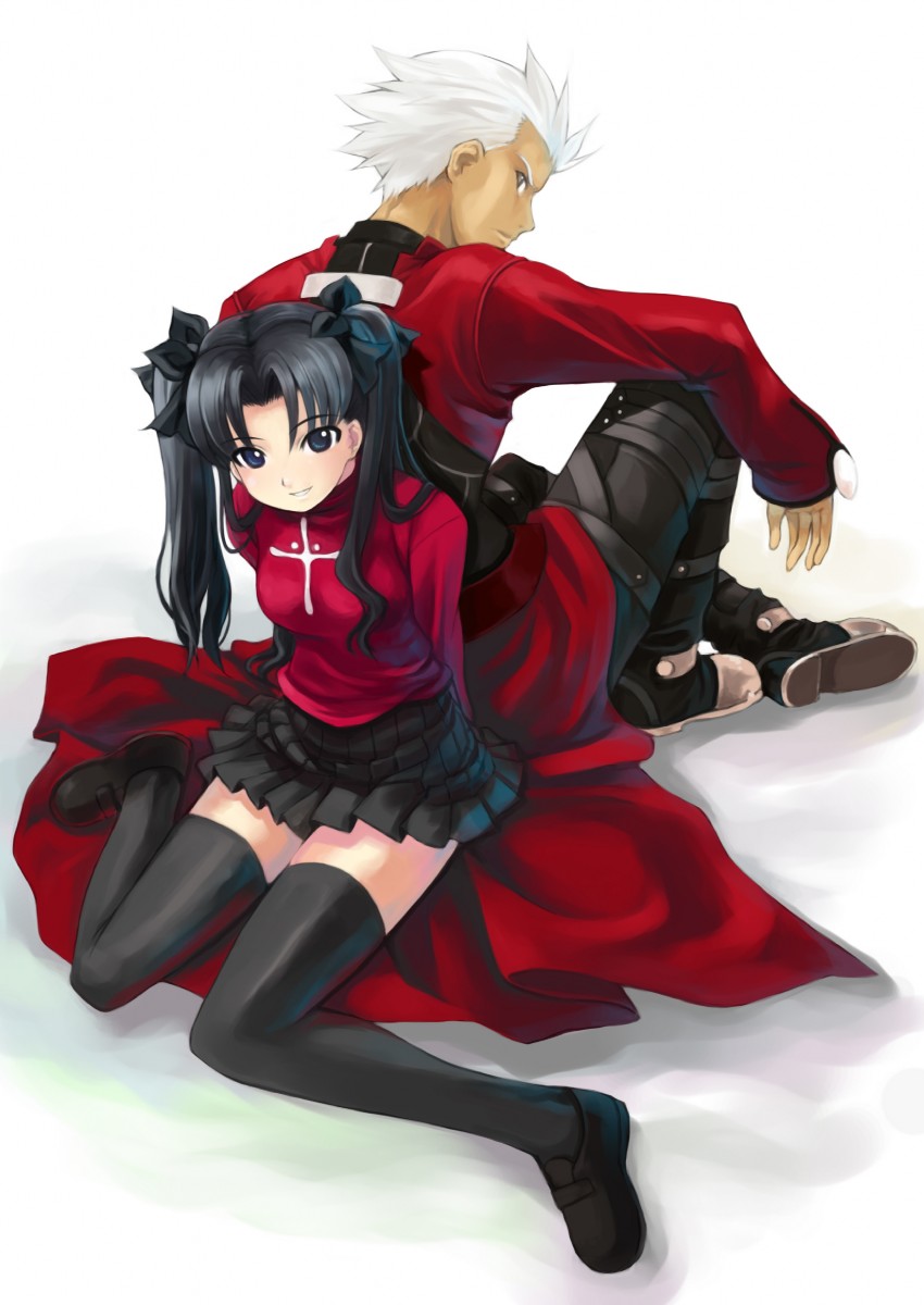 tohsaka rin and archer (fate and 1 more) drawn by mikazuki_akira!