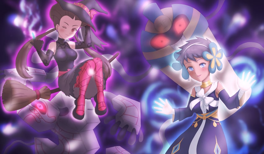 cofagrigus, runerigus, roxanne, and phoebe (pokemon and 1 more) drawn by forest_(simise)