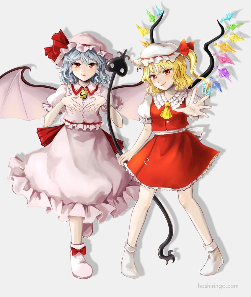 remilia scarlet and flandre scarlet (touhou and 1 more) drawn by hoshiringo0902