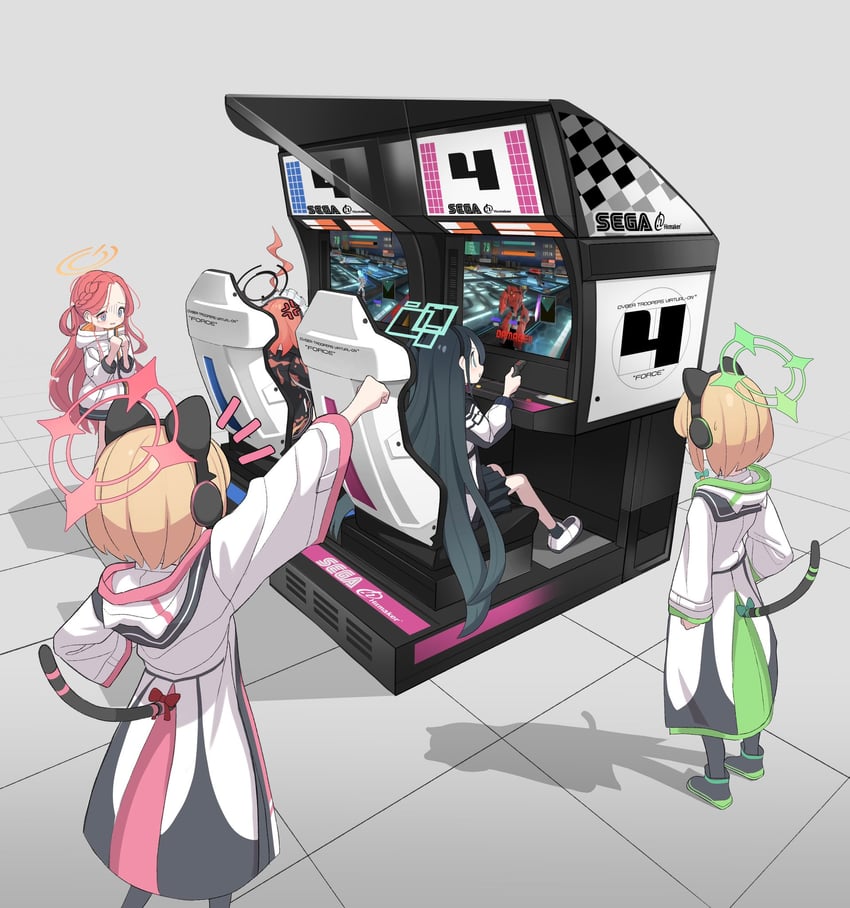 aris, momoi, midori, neru, and yuzu (blue archive and 2 more) drawn by ketsu_juuji_killer_(kejuki)