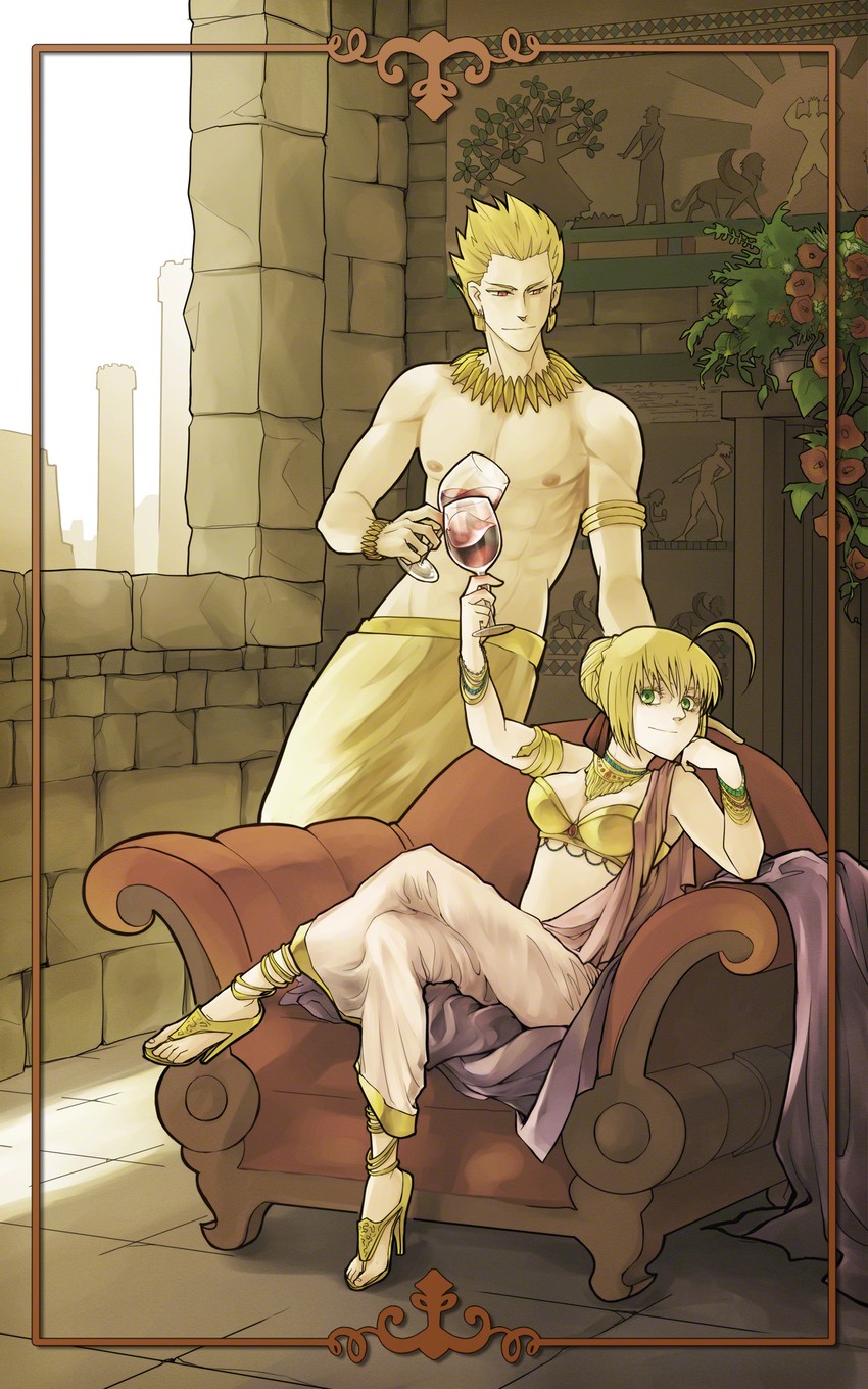 nero claudius and gilgamesh (fate and 2 more) drawn by agathaxe