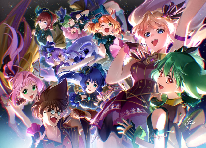 sheryl nome, ranka lee, mikumo guynemer, freyja wion, kaname buccaneer, and 5 more (macross and 5 more) drawn by aoi_rokushou