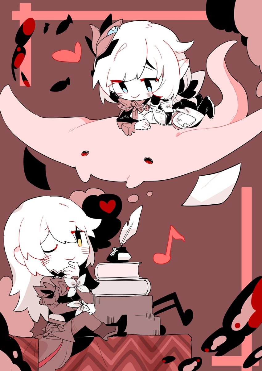 elysia and eden (honkai and 1 more) drawn by bupiyo