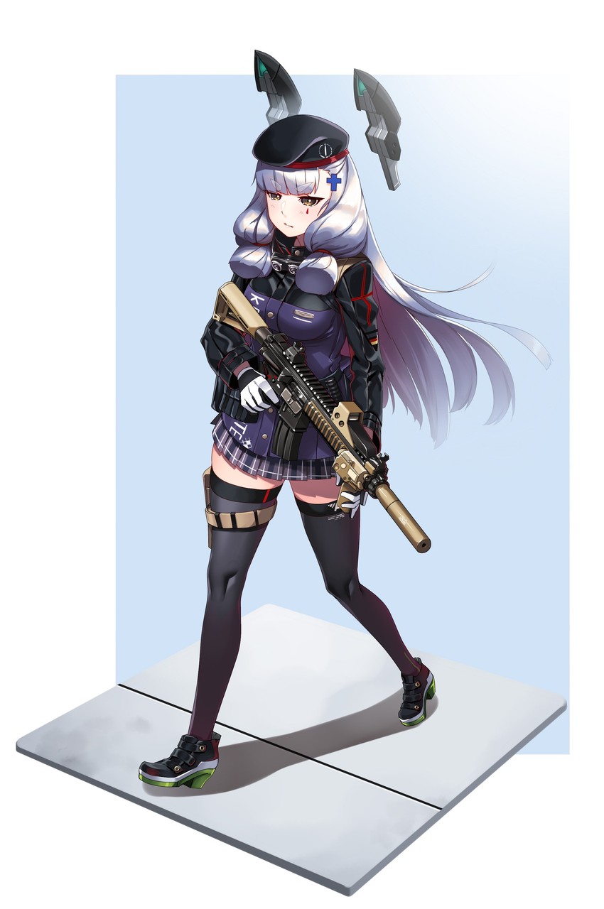 murakumo and hk416 (kantai collection and 1 more) drawn by hiememiko