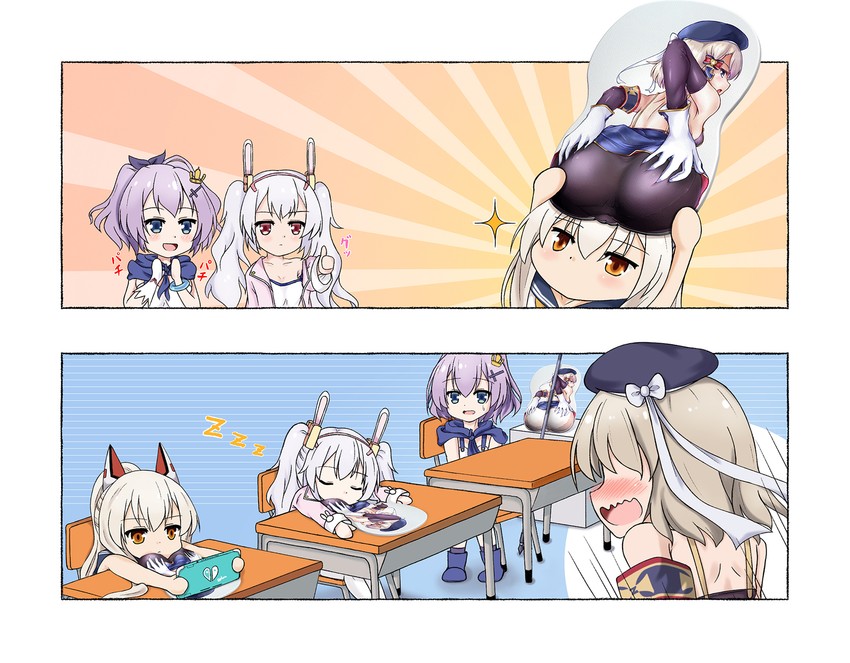 ayanami, laffey, javelin, and z23 (azur lane) drawn by amon_(2216290)