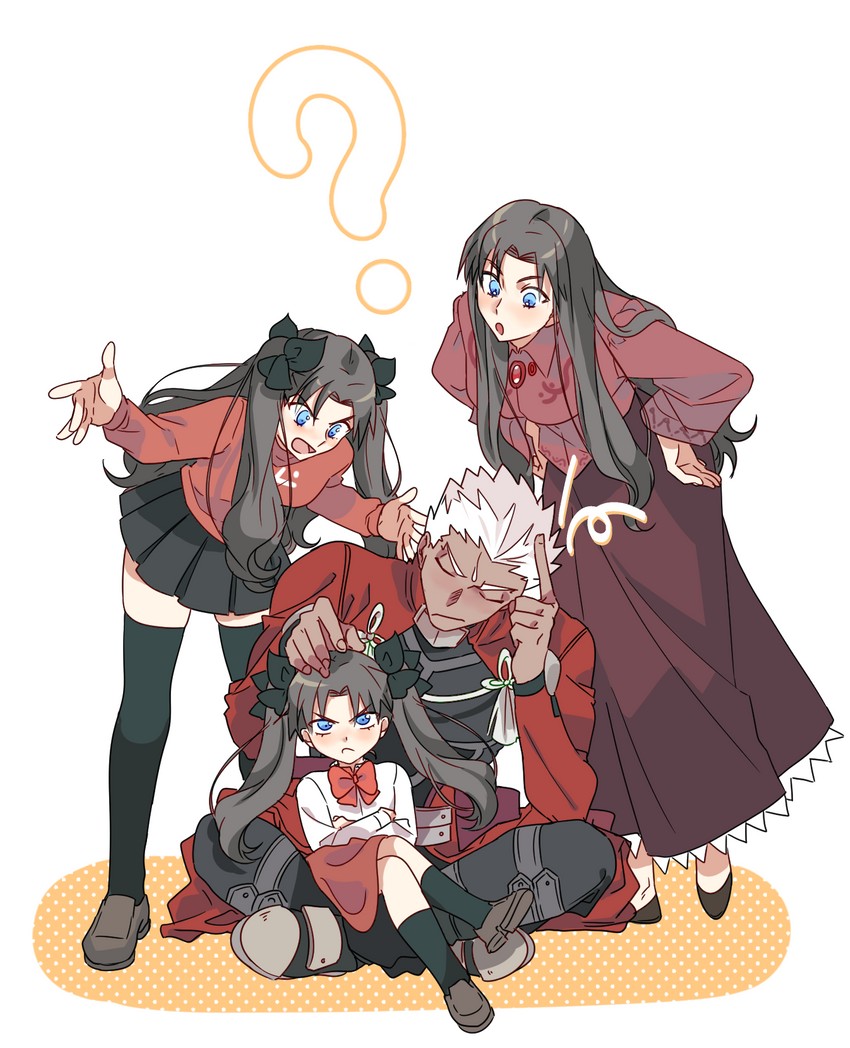 tohsaka rin and archer (fate and 3 more) drawn by redmin_0415