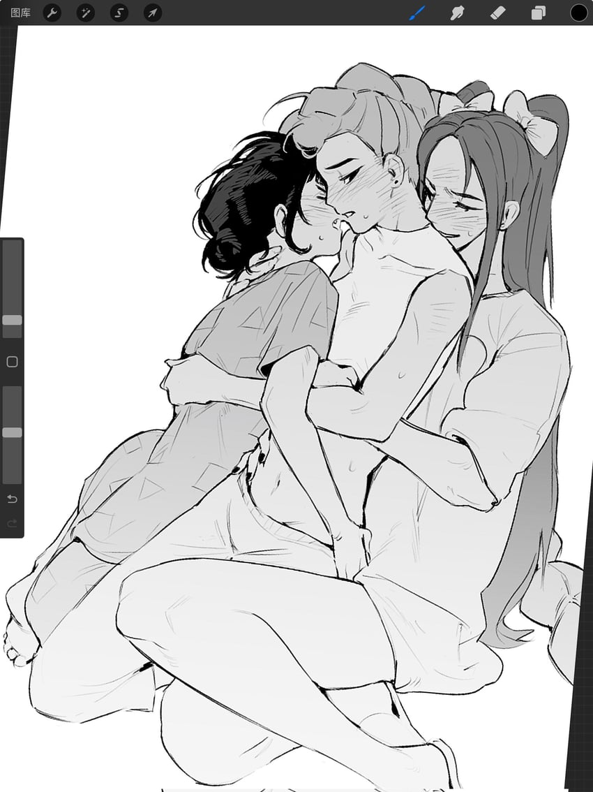 rumi, zoey, and mira (kpop demon hunters) drawn by bbbone923