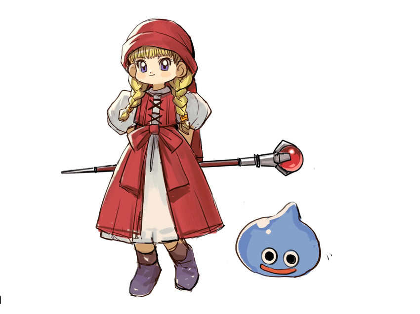 slime and veronica (dragon quest and 1 more) drawn by devil_lo