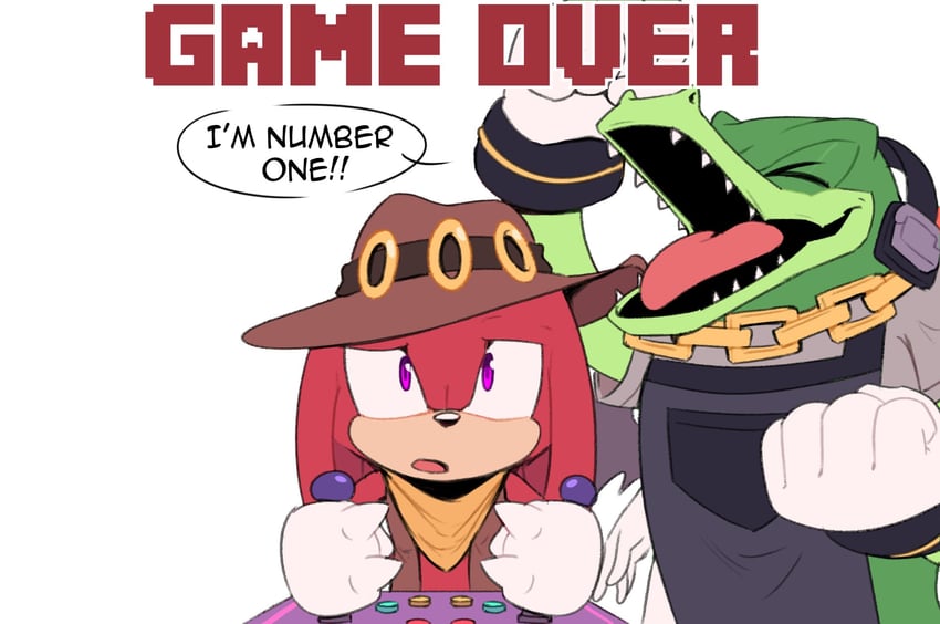 knuckles the echidna and vector the crocodile (sonic and 1 more) drawn by toonsite