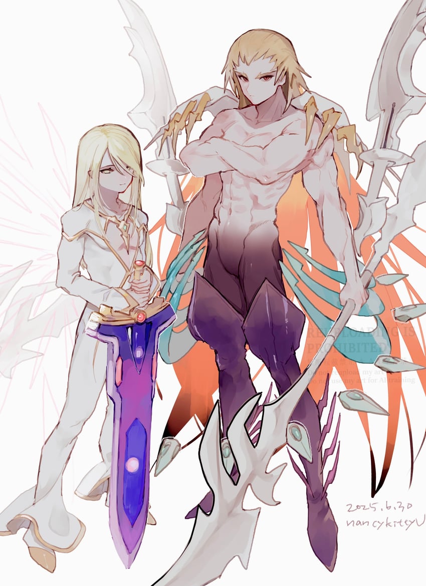 mithos yggdrasill and origin (tales of and 1 more) drawn by nancykittyu