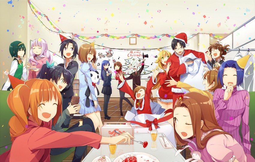 producer, hoshii miki, kisaragi chihaya, amami haruka, kikuchi makoto, and 12 more (idolmaster) drawn by panda_(pandadesu)