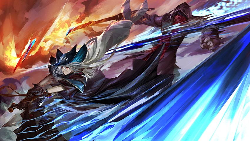 skadi and hateful avenger (arknights) drawn by kuro_dora
