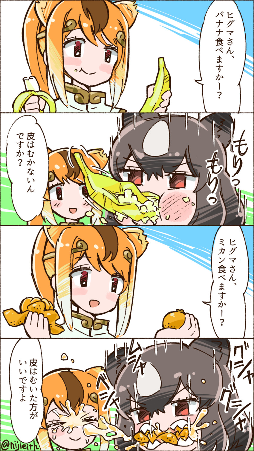 brown bear and golden snub-nosed monkey (kemono friends) drawn by eisu_(eith)