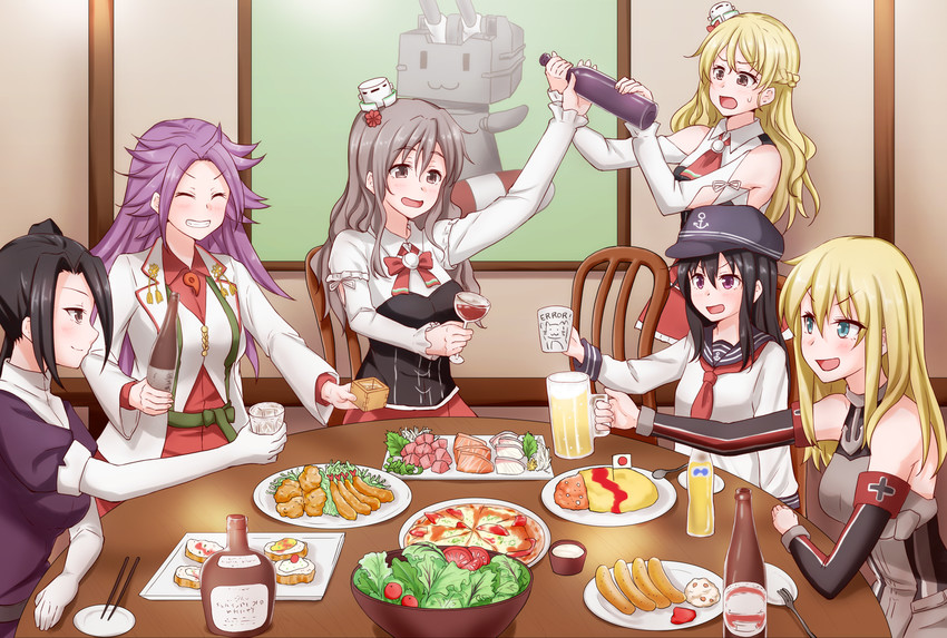 akatsuki, rensouhou-chan, bismarck, pola, jun'you, and 6 more (kantai collection) drawn by anti_(untea9)