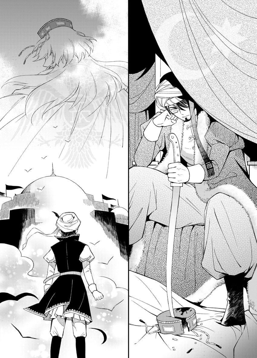 constantine xi and mehmed ii (fate and 2 more) drawn by miyuyoko