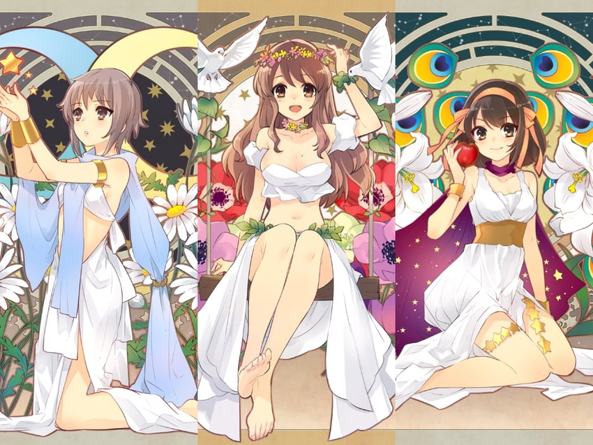 suzumiya haruhi, nagato yuki, and asahina mikuru (suzumiya haruhi no yuuutsu) drawn by ito_noizi
