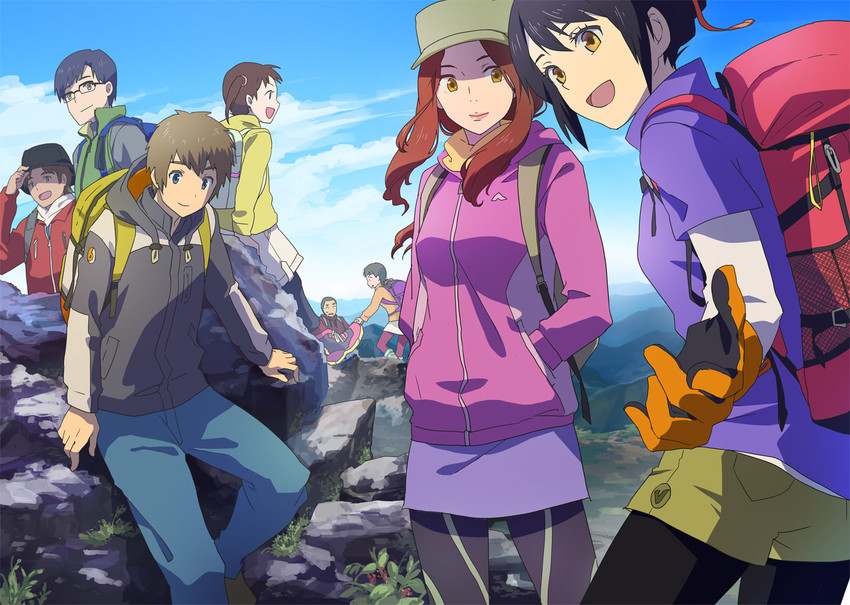 miyamizu mitsuha, tachibana taki, miyamizu yotsuha, teshigawara katsuhiko, okudera miki, and 3 more (kimi no na wa.) drawn by asao_(vc)