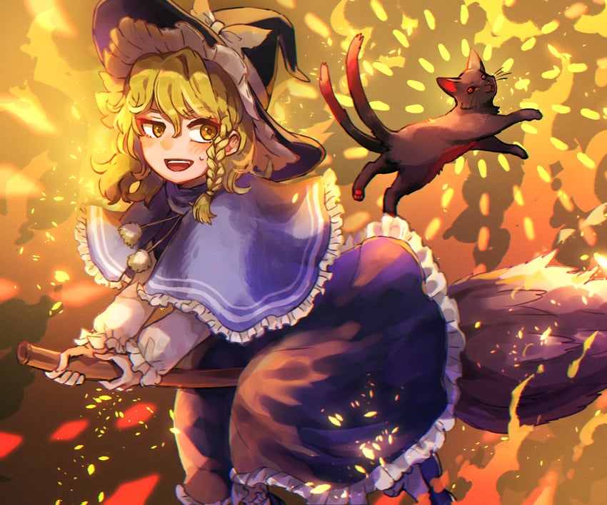 kirisame marisa and kaenbyou rin (touhou and 1 more) drawn by nekotsuki