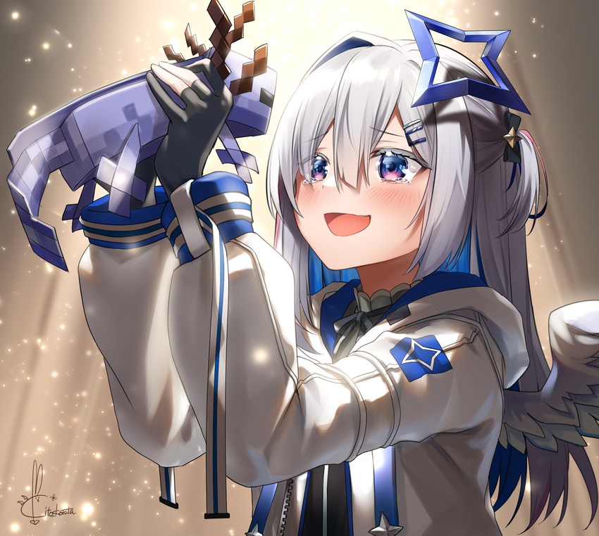 amane kanata and axolotl (hololive and 1 more) drawn by kito_koruta