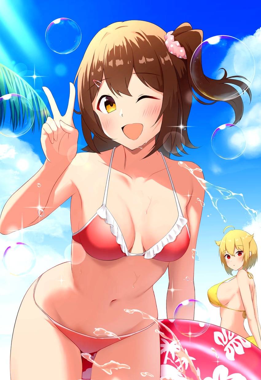 ibuki tsubasa and kasuga mirai (idolmaster and 2 more) drawn by karua_(karua23)