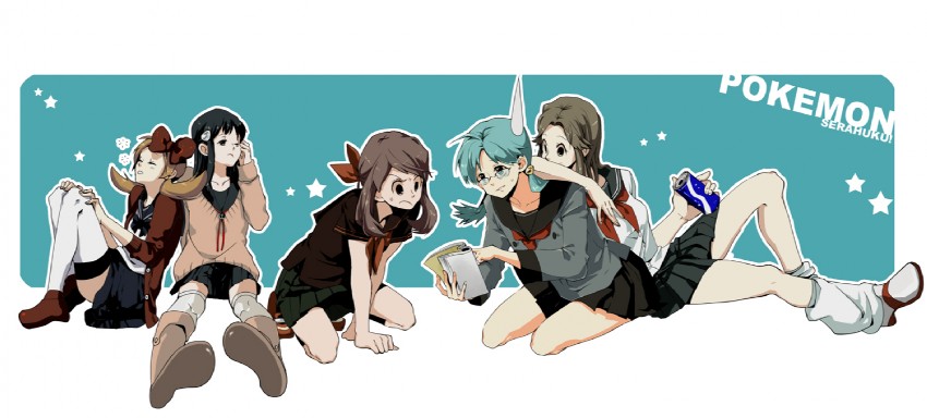 dawn, may, leaf, lyra, and kris (pokemon and 5 more) drawn by tarteap
