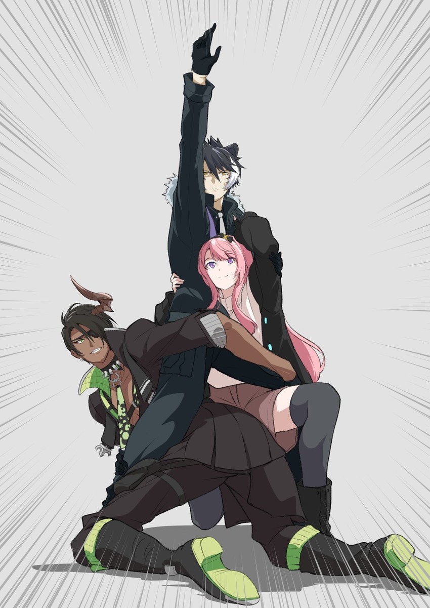 kageyama shien, aragami oga, and tsukishita kaoru (gundam and 2 more) drawn by kichihachi