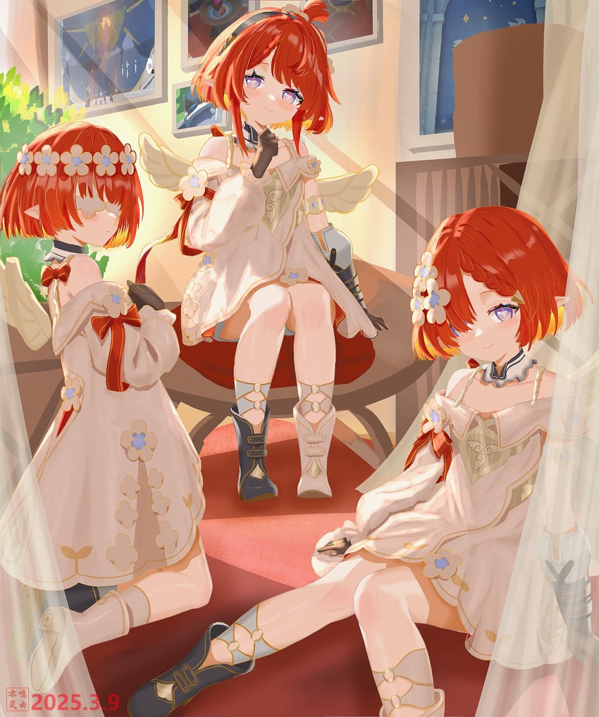 tribbie, trianne, and trinnon (honkai and 1 more) drawn by yi_ming_lan_qu