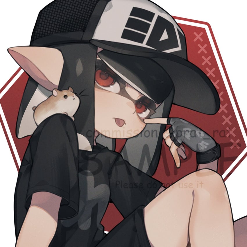 inkling player character and inkling girl (splatoon) drawn by prat_rat