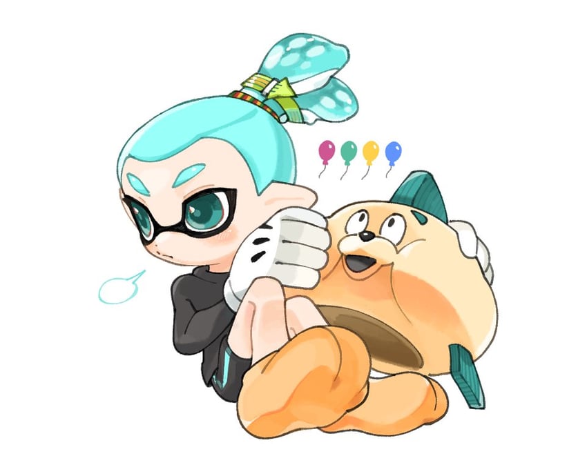 inkling player character and inkling boy (splatoon) drawn by spl8ya