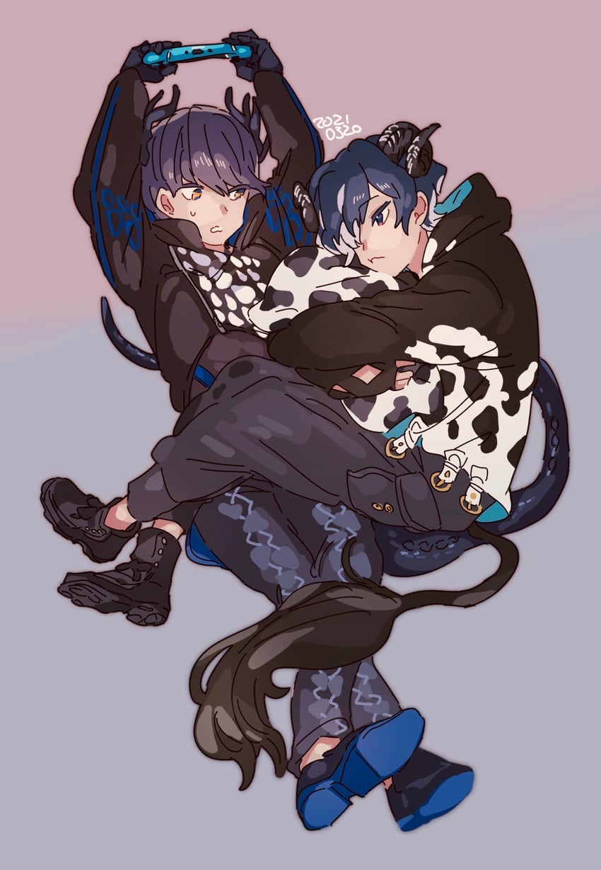 leviathan and belphegor (obey me!: one master to rule them all! and 1 more) drawn by ucale