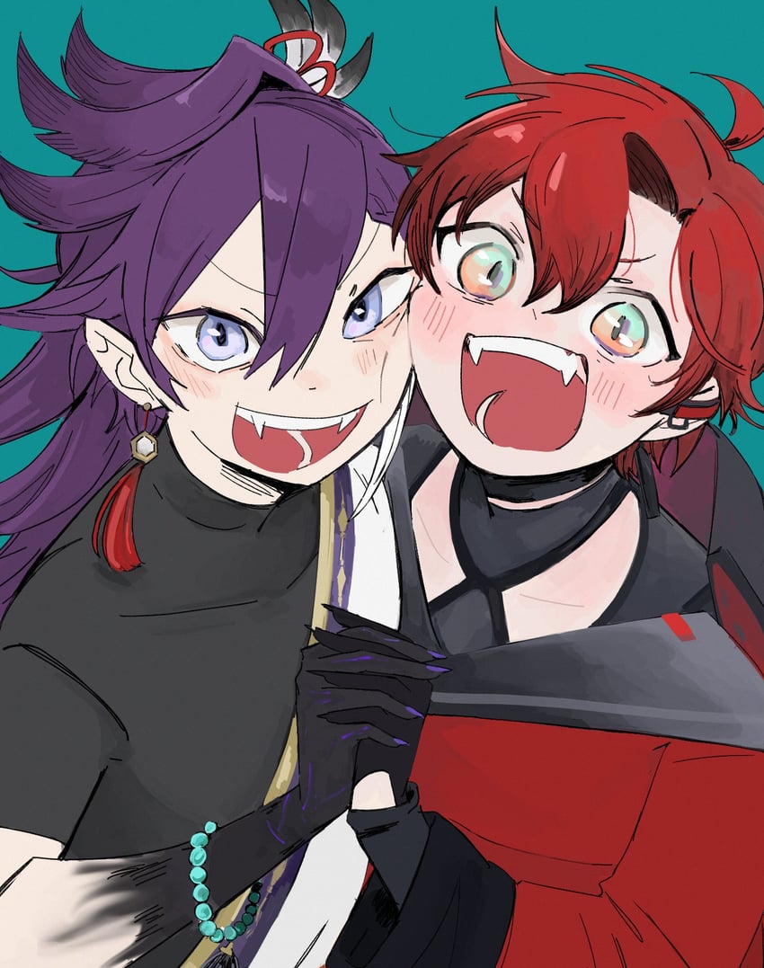machina x flayon and banzoin hakka (holostars and 1 more) drawn by lalalilonina