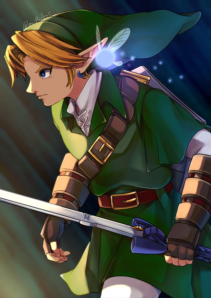 link and navi (the legend of zelda and 1 more) drawn by mi9clous
