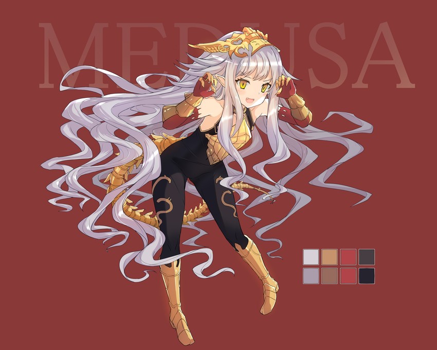 medusa (granblue fantasy and 1 more) drawn by yodori