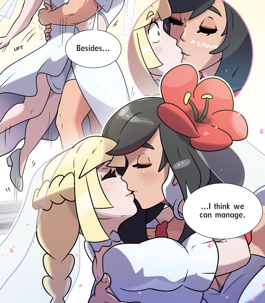 lillie and selene (pokemon and 1 more) drawn by juno_son
