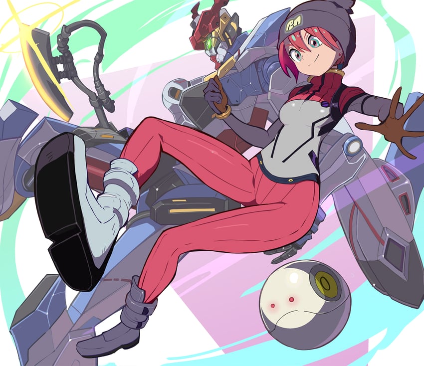 amate yuzuriha, haro, and gquuuuuux (gundam and 1 more) drawn by syope