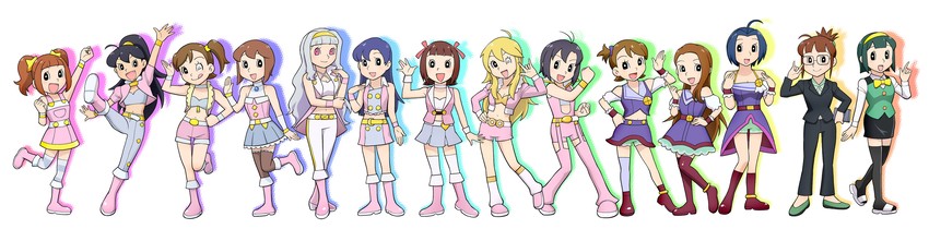 hoshii miki, kisaragi chihaya, amami haruka, kikuchi makoto, shijou takane, and 9 more (idolmaster) drawn by ueyama_michirou