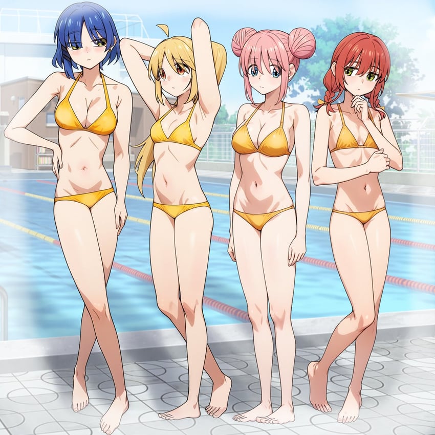 gotoh hitori, kita ikuyo, ijichi nijika, and yamada ryo (bocchi the rock!) drawn by ryuhirohumi
