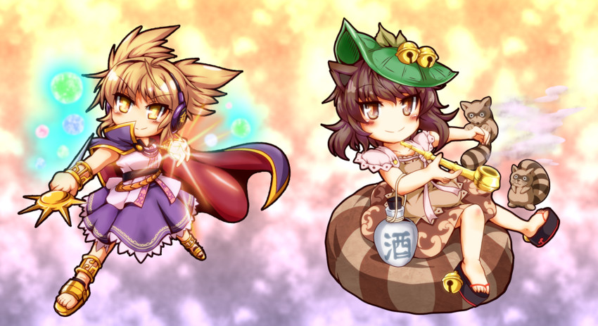 toyosatomimi no miko and futatsuiwa mamizou (touhou) drawn by sore_(whirlwind)