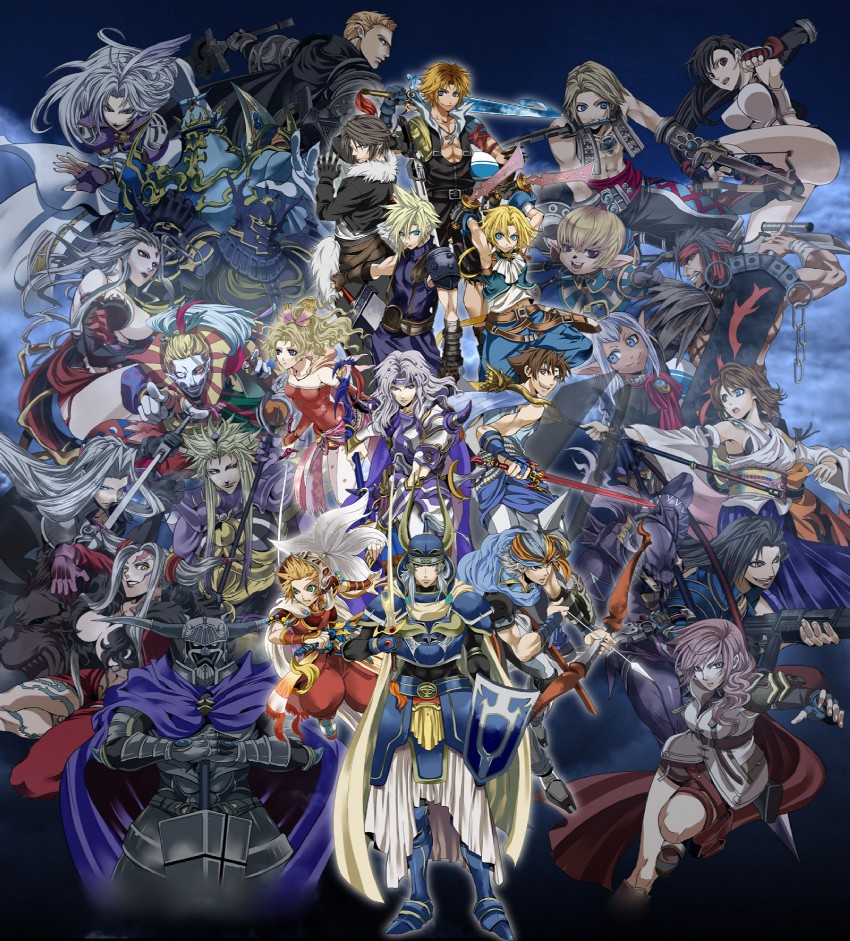 tifa lockhart, cloud strife, sephiroth, terra branford, squall leonhart, and 25 more (final fantasy and 15 more) drawn by asu_(asoras)