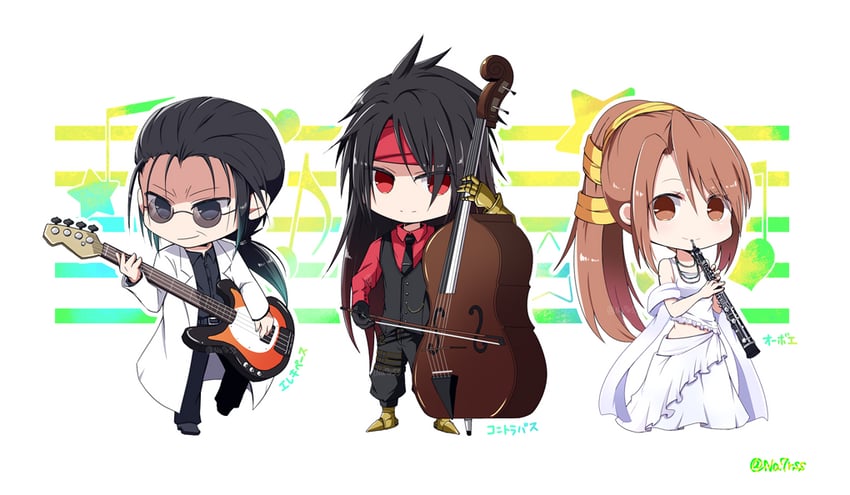 vincent valentine, lucrecia crescent, and professor houjou (final fantasy and 3 more) drawn by nanao_(zonzonsh)
