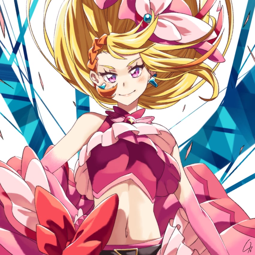 hijiri ageha and cure butterfly (precure and 1 more) drawn by 4b-enpitsu