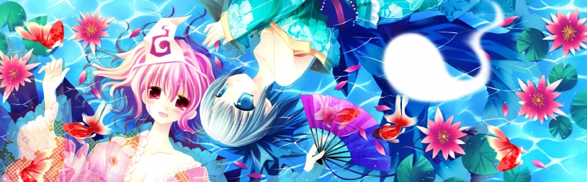 konpaku youmu and saigyouji yuyuko (touhou) drawn by hinayuki_usa and sakurazawa_izumi