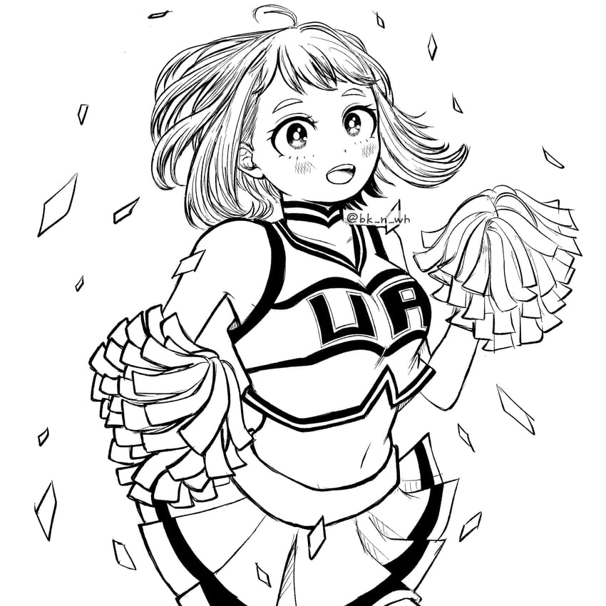 uraraka ochaco (boku no hero academia) drawn by bk_n_wh