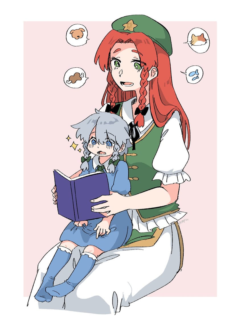 izayoi sakuya and hong meiling (touhou) drawn by min.k
