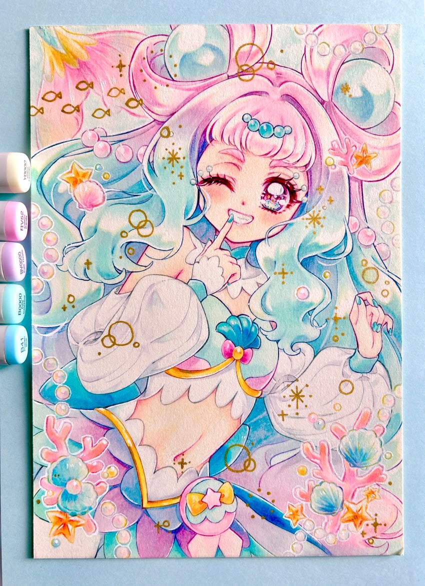 laura la mer (precure and 1 more) drawn by kashitani_futaba