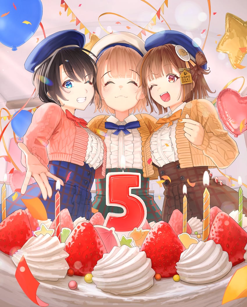 oozora subaru, shigure ui, and sendo yuuhi (hololive and 2 more) drawn by maousoshi