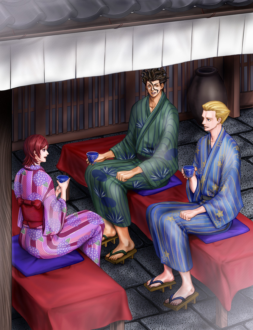 diarmuid ua duibhne, kayneth el-melloi archibald, and sola-ui nuada-re sophia-ri (fate and 1 more) drawn by kotobuki_jun