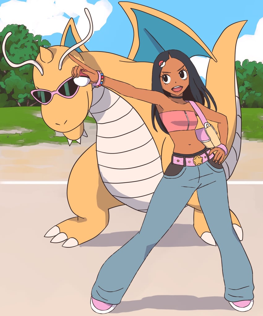 dragonite and rosa (original and 1 more) drawn by jesus_aponza
