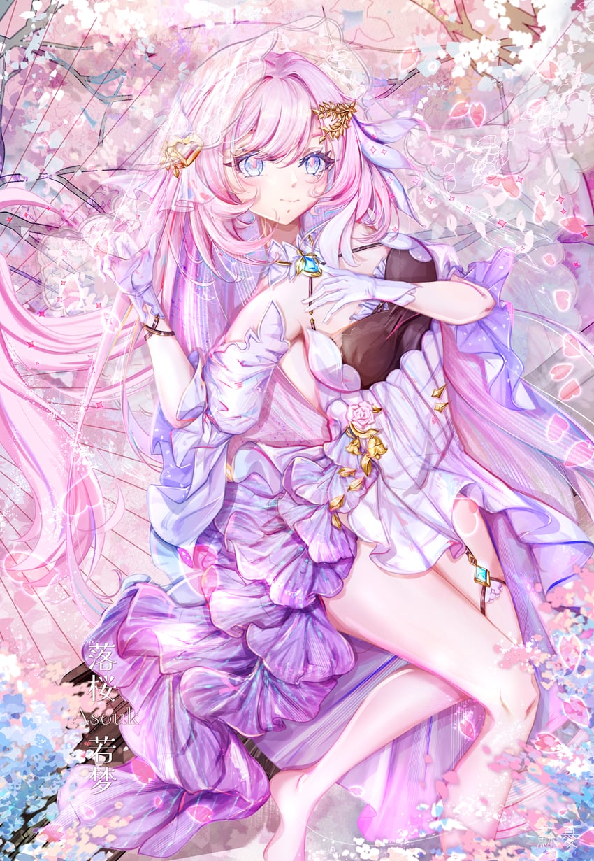 elysia (honkai and 1 more) drawn by su_you